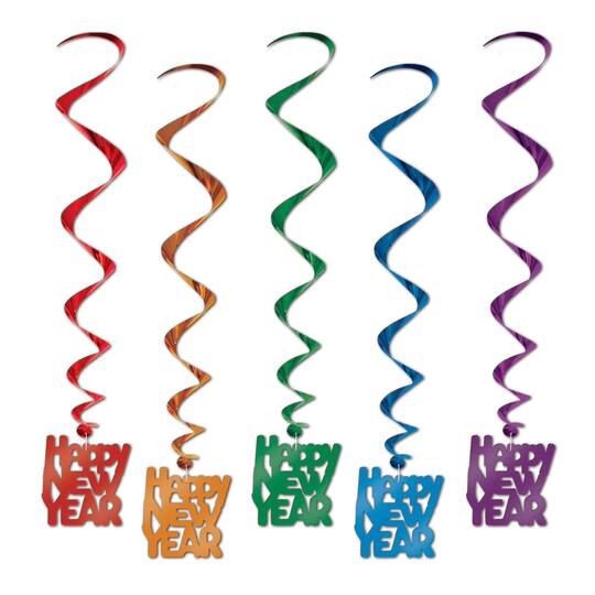 Beistle 33" Rainbow Happy New Year Whirls, 10ct.